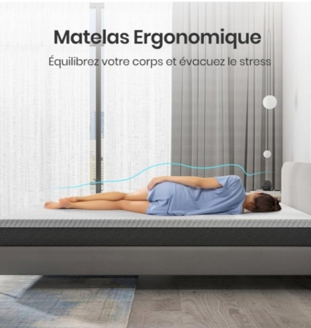 BedStory Matelas 160x200 en Mousse Gel Bamboo Charcoal, Matelas 7 Zones Ergonomique avec Housse Amovible et Lavable,Hypoallergénique, Soutien Optimal, Confort,Épaisseur 16CM